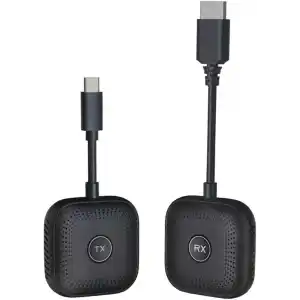 Coverzone Kablosuz HD Görüntü Aktarıcı Seti USB-C TX RX | 1080P 60Hz Tak Çalıştır | Bilgisayar TV Bağlantı Kiti | İnternetsiz Ekran Yansıtma - S1 Type C