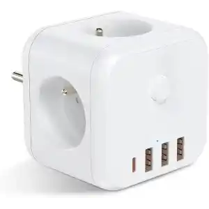 3 Ac Priz Soketli 3 USB+TYPE-C Akım Korumalı, 7 in 1 Priz, 16A Maks, 4000W