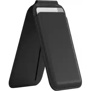 URUCHI Mag-Safe Standlı Manyetik Cüzdan iPhone 17/16/15/14/13/12 Serileri ile Uyumlu, Güçlü Mıknatıslı Kartlık, RFID Korumalı, Premium Deri, 3 Kart Kapasiteli, İnce ve Hafif Tasarım – Siyah