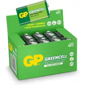 Gp Batteries Gp1604G Greencell 6F22/1222/9V Pil, 9 Volt, 10Lu Kutu
