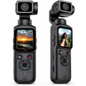 Robeve 4K Ultra Hd Gimbal Aksiyon Kamerası Aı Yüz Takipli Wifi Bağlantılı 330° Otomatik Stabilizasyonlu Taşınabilir Vlog ve Içerik Üretici Kamerası 75MP Fotoğraf Destekli Profesyonel Cep Kamerası