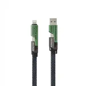 PDAteknoloji 2 in 2 65w USB Type-C ve Lighting ile Uyumlu Örgülü Şarj Ve Data Kablosu - 1.5m Siyah AZ-B10th (CAR PLAY DESTEKLER)