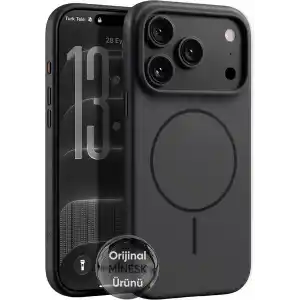 Minesk iPhone 17 Pro Max/18 Pro Max için Magsafe ile Uyumlu Kılıf Metal Tuşlu Çizilmelere ve Soyulmalara Karşı Dayanıklı Materyal, Dokulu Kenarlı Koruyucu (Siyah, 17 Pro Max/18 Pro Max)