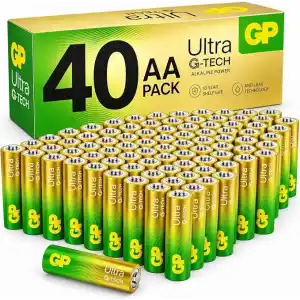 Gp Batteries Ultra Alkalin G-Tech +80%More Power 40xAA-Lr6-1.5 Volt Kalem Pil, 40Lı Paket