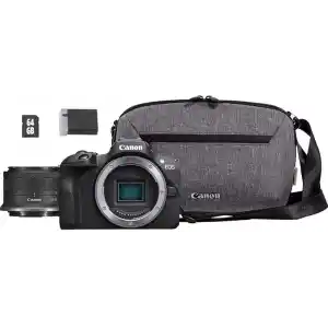 Canon EOS R100 + RF-S 18-45mm IS STM Travel Kit (Omuz Çantası + 64GB SD Kart)