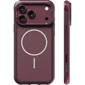 URUCHI GM Air iPhone 18 Pro / 17 Pro ile Uyumlu Mat Manyetik Kılıf, Kapalı Mat Arka + Yumuşak Silikon Kenar, Airbag Köşe Koruma, MagSafe Uyumlu, Vişne Çürüğü
