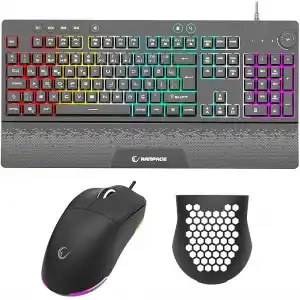 Rampage Eclipse Siyah Usb RGB Aydınlatmalı Q Gaming 4 Tuş Makrolu Oyuncu Klavye Mouse Set