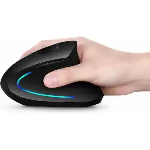Coverzone Ergonomik Dikey Kablosuz Mouse, 2.4 GHz USB Alıcı ve Bluetooth Bağlantılı, Type-C Şarjlı, 6 Tuşlu, Ayarlanabilir DPI, Windows Mac Linux Uyumlu | 7043 Siyah