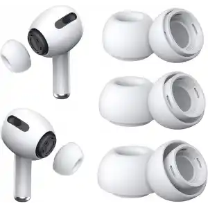 [3 Çift] Yedek Kulaklık Uçları - AirPods Pro 1. ve 2. Nesil İle Uyumlu, Gürültü Azaltma Delikli, AirPods Pro İçin Silikon Kulaklık Uçları, Taşınabilir Saklama Kutusu ve Şarj Kasesine Uygun (S/M/L)