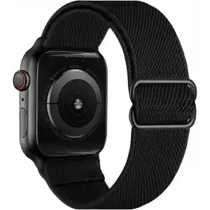 Minesk Apple Watch için Uyumlu Bilek Kalınlığına Göre Ayarlanabilir Yumuşak Kumaşlı ve İnce Görünümlü Dayanıklı Sık Dokuma Kumaş Kordon