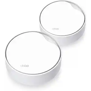 TP-Link Deco X50-PoE 2-pack, AX3000 Mbps, PoE Destekli, Dual-Band, 2,5Gbps Ethernet Portu, 150 Cihaza Kadar Bağlantı, 420 m² ye Kadar Kapsama, Mobil Uygulama ile Kolay Kurulum, Wi-Fi 6 Mesh Sistemi