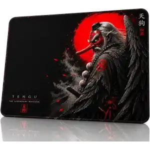 Baskılı Dijital Tasarımlı Oyuncu Mouse Pad, Kaymaz Taban, Dikişli Gaming Mouse Pad Tengu 50x40 Cm