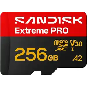 SANDISK yeni versiyon Extreme PRO microSDXC 256 GB, UHS-I kartı + SD adaptörü (250 MB/snye kadar okuma, 170 MB/snye kadar yazma, 5K, 3K, 4K UHD, C10, V30, U3, A2)