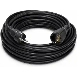 3x2.5mm TTR Topraklı Siyah Kauçuk Seyyar Uzatma Kablosu (10 METRE)
