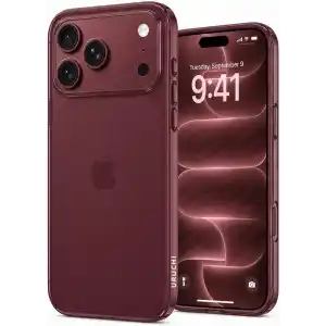 URUCHI iPhone 18 Pro Max / 17 Pro Max Uyumlu Burgundy Sert Mika Kılıf, Sararmaya Dayanıklı, Ultra İnce, Kamera & Ekran Korumalı, Darbeye Dayanıklı Koruyucu Kapak