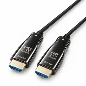 PrimeX PX-FBRHD10 HDMI 2.1 Aktif Fiber Optik Kablo 10 Metre, 8K 60Hz 4K 120Hz 1080p 240Hz, 48Gbps eARC Dynamic HDR VRR ALLM Destekli, SOURCE-DISPLAY Yönlü AOC HDMI Kablosu