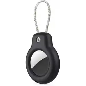 Minesk Airtag ile Uyumlu SuperLock Serisi Kilitli Kılıf ve Darbelere Karşı Ultra Güçlü Koruyucu Anahtarlık (Siyah)