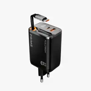 67w GaN Hızlı Şarj Adaptörü, Şarj Cihazı, 1x Type-C Girişi, 1x Usb Girişi, Dijital Gösterge, Güçlü Performans, Şarj Başlığı, Aşırı gerilim, kısa devre, ısınma ve akım koruması