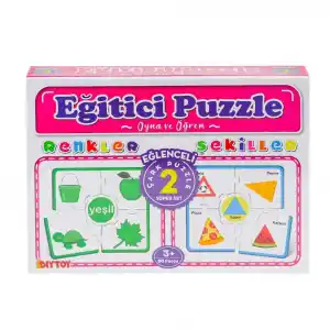 Eğlenceli Çark Puzzle Renkler ve Şekiller 1 Adet