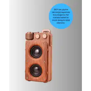 Retro Taşınabilir Bluetooth Hoparlör 1800 mAh Pil Kapasitesi