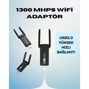 Taşınabilir AC1200 USB WiFi Adaptör - Yüksek Performanslı İnternet Çözümü