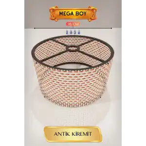 Mega Boy Antik Kiremit Lambader Başlığı 35 cm