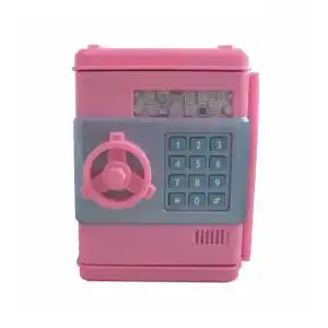 Eğlenceli Pembe ATM Kasa Kumbarası 12.5 cm 4 Haneli Şifreli