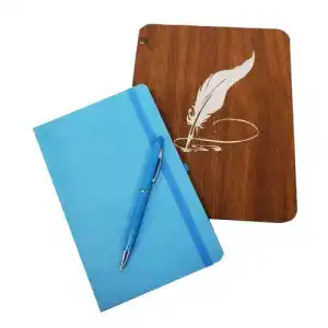 Özel Tasarım Defter Kalem Seti Ahşap Kutu ile Hediye