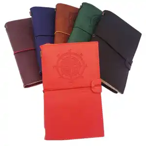 Ergonomik Deri Pusula Defter 20x12.5 cm Ajanda
