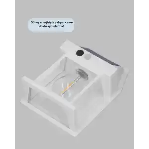 Pratik Güneş Enerjili Duvar Lambası 1800 mAh Kapasiteli