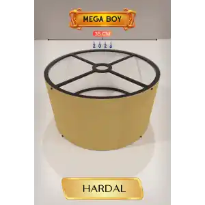 Şık Hardal Lambader Başlığı 35 cm Modern Tasarım