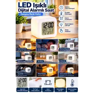 Dekoratif Küp Saat ile LED ve Alarm Fonksiyonu