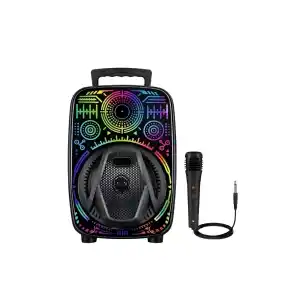 Taşınabilir RGB Işıklı Hoparlör 8 İnç Karaoke Desteği
