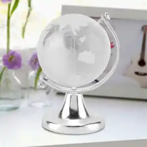 Şık Mini Boy Kristal Cam Dünya 6.5x4.5 cm Ofis Dekoru