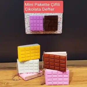 Şık Çikolata Görünümlü Mini Defter 2 Adet Set