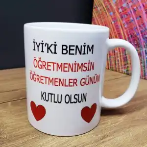Duygusal Tasarımlı Öğretmene Hediye Kupa Bardak
