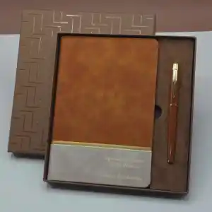 Lüks Öğretmene Hediye Seti Deri Defter Metal Kalem