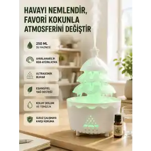 Ultrasonik Hava Nemlendirici 250 ml Şans Ağacı Tasarımı