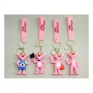 Şık Pembe Panter Silikon Anahtarlık 21 cm