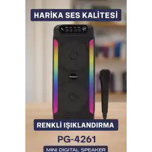 Taşınabilir RGB Işıklı Bluetooth Hoparlör 4 İnç Çift Ses