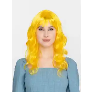 Dalgalı Sarı Renk Parti Peruğu 1 Adet