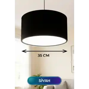Şık Siyah Kumaş Başlıklı Sarkıt Avize 35 cm İç Mekan