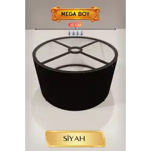 Modern Siyah Lambader Başlığı 35 cm E27 Duy Uyumlu