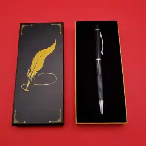 Zarif Siyah Touchpen Kalem 17 cm Kutu ile Hediye