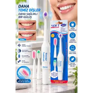 Ergonomik Masajlı Diş Fırçası Pil İle Çalışan