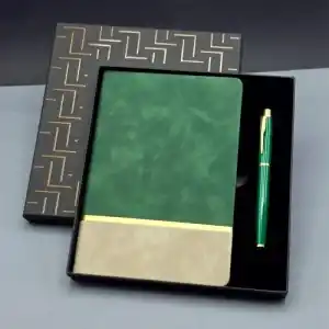 Şık Soft Deri Defter Kalem Seti 1 Adet Hediye