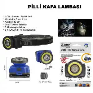TCX Güçlü Pilli Kafa Lambası Wt-607