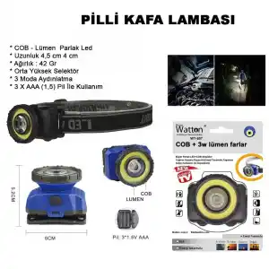 TCX Güçlü Pilli Kafa Lambası  Wt-607