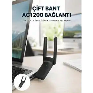 TCX USB WiFi Adaptör – 1200 Mbps Hız