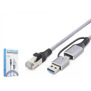 Hibrit Tasarımlı Gigabit Ethernet Adaptör - USB 3.0 ve Type-C Uyumlu